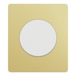 Schneider Odace - va-et-vient ou poussoir blanc craie - 10AX - avec plaque Architecte laiton - Réf : S920204-PAL