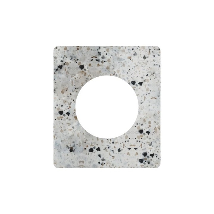 Schneider Odace - va-et-vient ou poussoir à levier 10AX blanc - avec plaque Architecte terrazzo - Réf : S920203-PAT