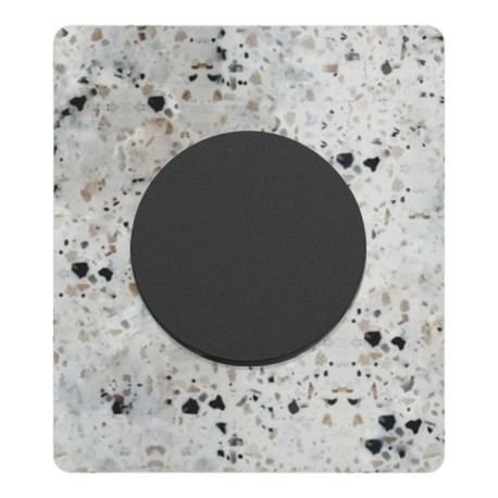 Schneider Odace - Va-et-vient ou poussoir noir onyx- 10AX - avec plaque Architecte Terrazzo - Réf : S940052-PAT