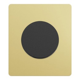 Schneider Odace - va-et-vient ou poussoir noir onyx - 10AX - avec plaque Architecte laiton - Réf : S940204-PAL