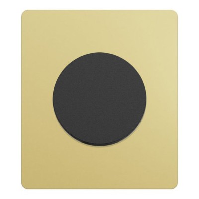 Schneider Odace - va-et-vient ou poussoir noir onyx - 10AX - avec plaque Architecte laiton - Réf : S940204-PAL