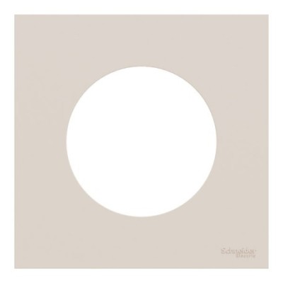 Schneider Odace - va-et-vient ou poussoir à levier blanc craie - 10AX - avec plaque de finition beige sable - Réf : S920203-PCS