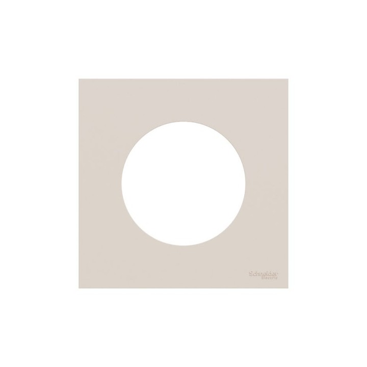 Schneider Odace - va-et-vient ou poussoir à levier blanc craie - 10AX - avec plaque de finition beige sable - Réf : S920203-PCS
