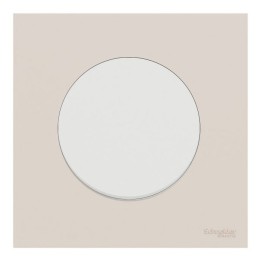 Schneider Odace - va-et-vient ou poussoir blanc craie - 10AX - avec plaque de finition beige sable - Réf : S920204-PCB