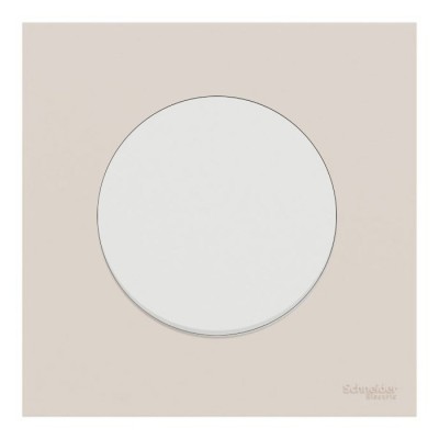 Schneider Odace - va-et-vient ou poussoir blanc craie - 10AX - avec plaque de finition beige sable - Réf : S920204-PCB