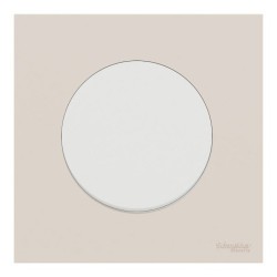 Schneider Odace - va-et-vient ou poussoir blanc craie - 10AX - avec plaque de finition beige sable - Réf : S920204-PCB