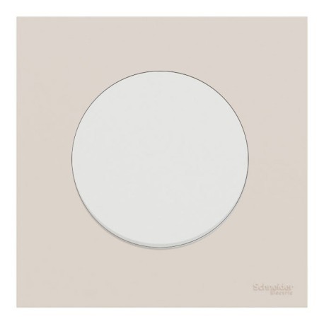 Schneider Odace - va-et-vient ou poussoir blanc craie - 10AX - avec plaque de finition beige sable - Réf : S920204-PCB