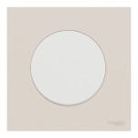 Schneider Odace - va-et-vient ou poussoir blanc craie - 10AX - avec plaque de finition beige sable - Réf : S920204-PCB