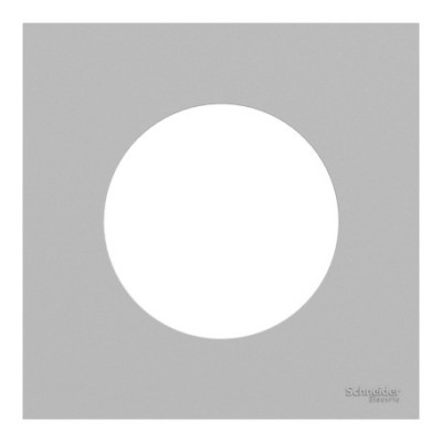 Schneider Odace - va-et-vient ou poussoir blanc craie - 10AX - avec plaque de finition gris galet - Réf : S920204-PCGG