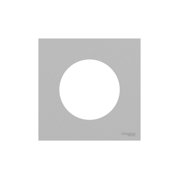 Schneider Odace - va-et-vient ou poussoir blanc craie - 10AX - avec plaque de finition gris galet - Réf : S920204-PCGG