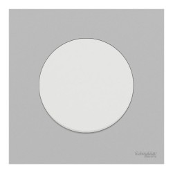 Schneider Odace - va-et-vient ou poussoir blanc craie - 10AX - avec plaque de finition gris galet - Réf : S920204-PCG