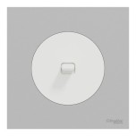 Schneider Odace - va-et-vient ou poussoir à levier blanc craie - 10AX - avec plaque de finition gris galet - Réf : S920203-PCGG