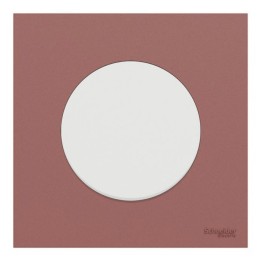 Schneider Odace - va-et-vient ou poussoir blanc craie - 10AX - avec plaque de finition rose grenat - Réf : S920204-PCR