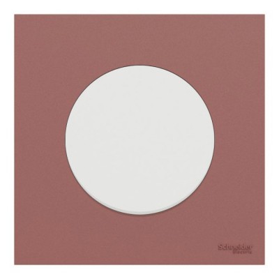 Schneider Odace - va-et-vient ou poussoir blanc craie - 10AX - avec plaque de finition rose grenat - Réf : S920204-PCR