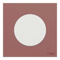 Schneider Odace - va-et-vient ou poussoir blanc craie - 10AX - avec plaque de finition rose grenat - Réf : S920204-PCR