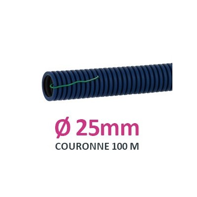 Legrand - Conduit ICTA TurboGliss® Ø25mm - courant fort - tire-fils - marquage métrique - couronne 100 m - RAL5010 - Réf : 05125