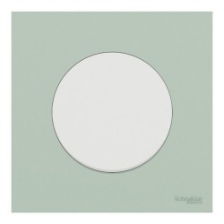 Schneider Odace - va-et-vient ou poussoir blanc craie - 10AX - avec plaque de finition vert jade - Réf : S920204-PCV