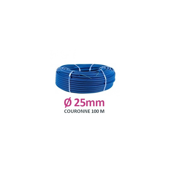 Legrand - Conduit ICTA TurboGliss® Ø25mm - courant fort - tire-fils -marquage métrique - couronne 100 m - RAL5010 - Réf : 05125