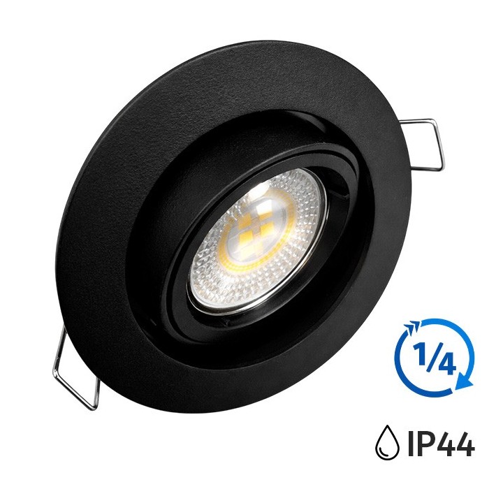 KIT spot encastré - 1/4 tour - IP 44 - orientable - 3000k - noir - LED 5W - Réf : KRI30046
