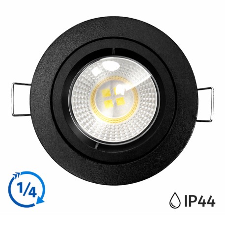 KIT Spot encastré - 1/4 tour - 3000k - IP 44 - fixe - noir - LED 5W - Réf : KRI30045