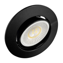 KIT Spot encastré - orientable - 3000k - rond - noir mat - LED 5W - Réf : KRI30013