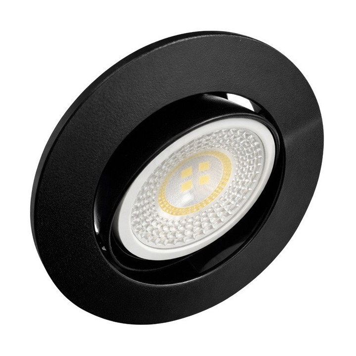 KIT Spot encastré - orientable - 3000k - rond - noir mat - LED 5W - Réf : KRI30013