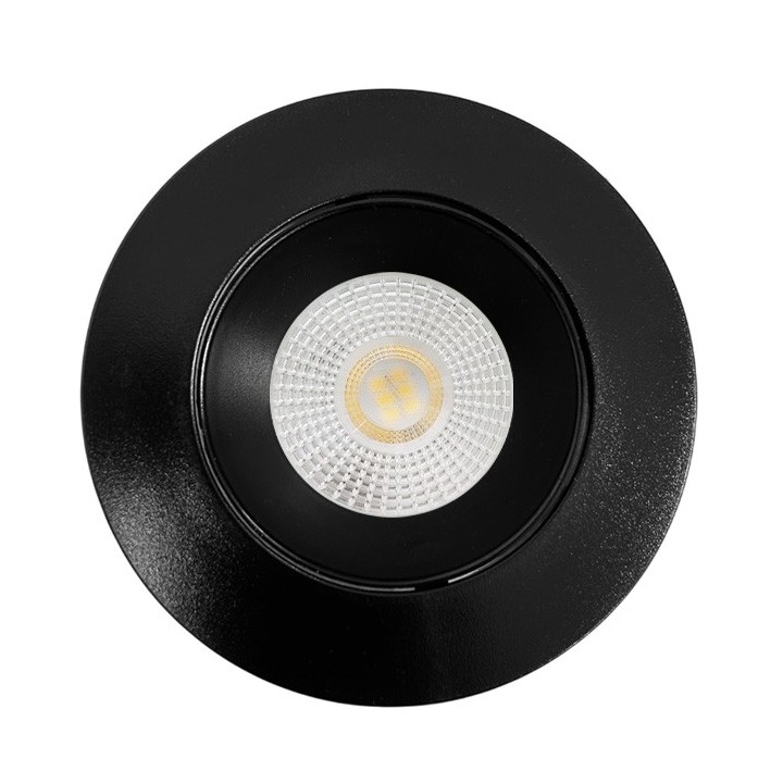 KIT Spot encastré - orientable - 3000k - rond - noir mat - LED 5W - Réf : KRI30013