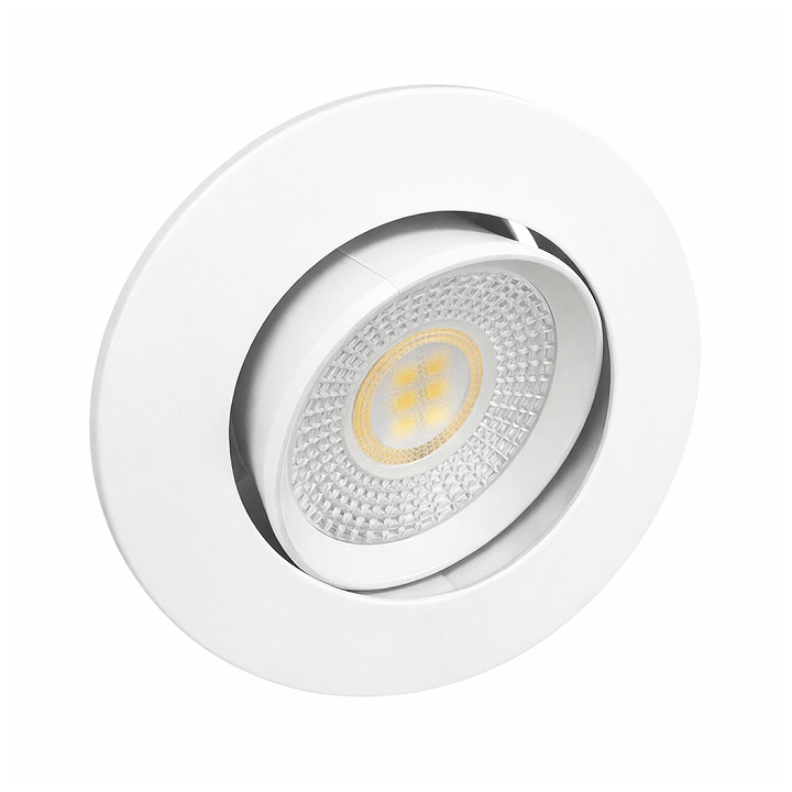 KIT Spot encastré - orientable - 4000k - rond - blanc mat - LED 5W - Réf : KRI40011