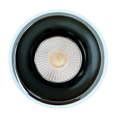 Krisane - Support spot saillie cylindrique avec douille et ampoule 4000K - noir et blanc - Réf : KRI40002