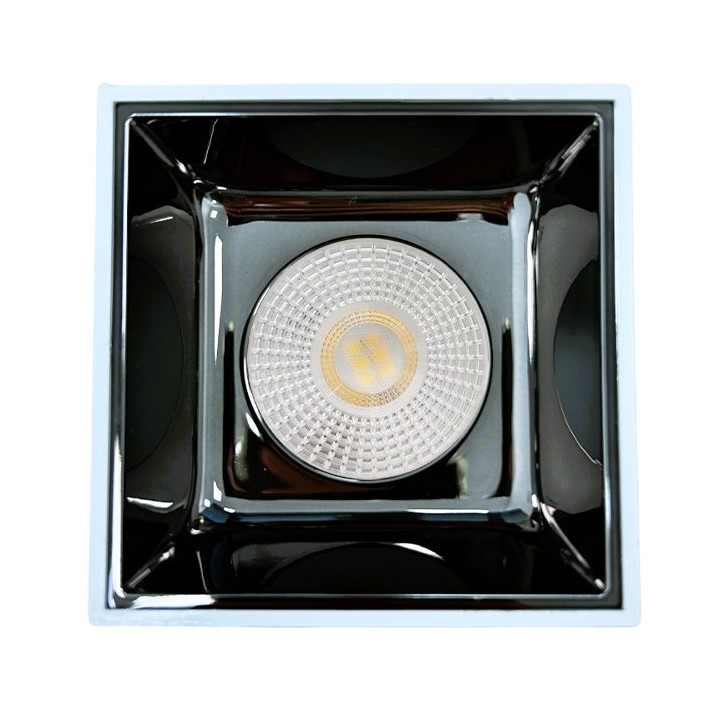 Krisane - Support spot saillie rectangulaire avec douille et ampoule 4000K - noir et blanc - Réf : KRI40003