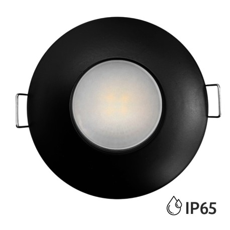 KIT Spot encastré - BBC fixe - 3000k - rond - noir mat - IP65 - LED 5W - Réf: KRI30048