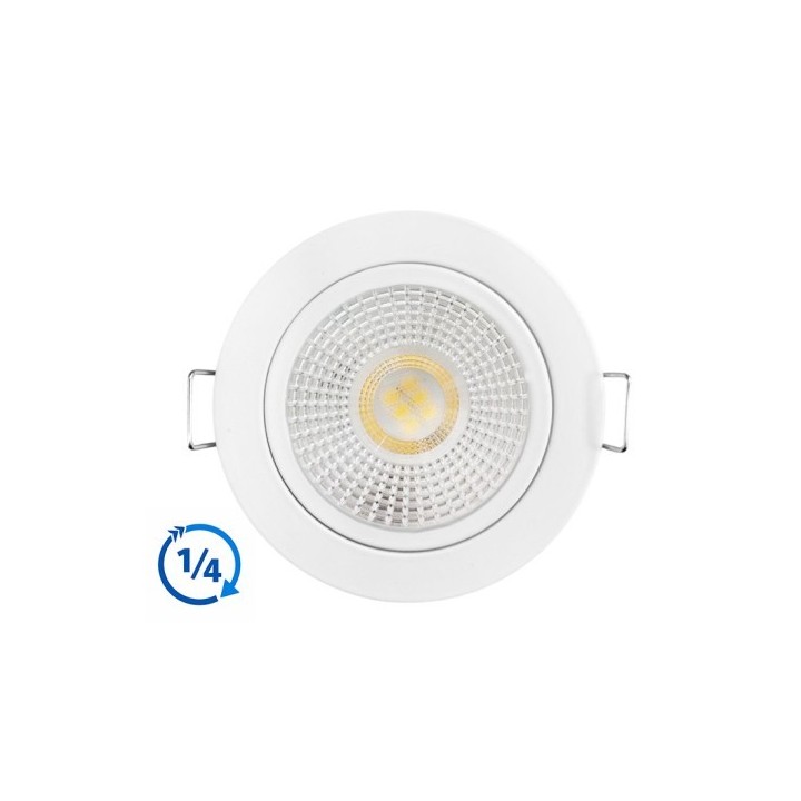 KIT Spot encastré - 1/4 tour - fixe - 4000k - rond - blanc - LED 5W - Réf : KRI40023