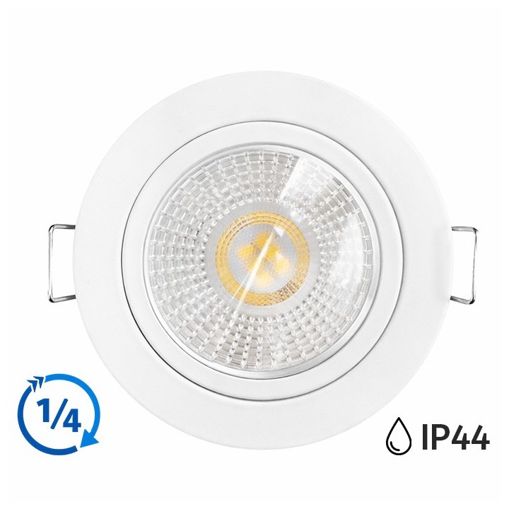 KIT Spot encastré - 1/4 tour - 4000k - IP 44 - fixe - blanc - LED 5W - Réf : KRI40025