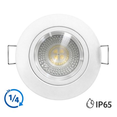 KIT Spot encastré - fixe - recouvrable - 4000k - 1/4 de tour - IP65 - blanc - LED 5W - Réf : KRI40029