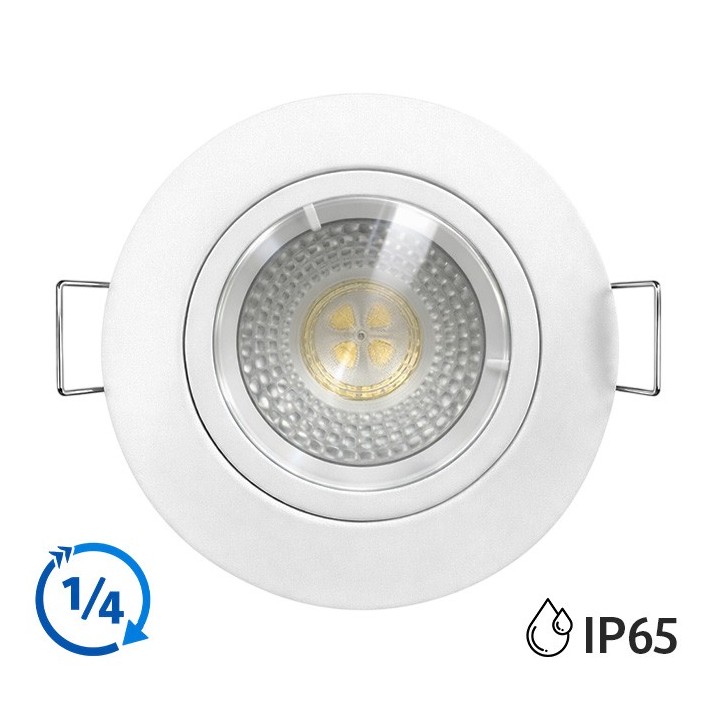 KIT Spot encastré - fixe - recouvrable - 4000k - 1/4 de tour - IP65 - blanc - LED 5W - Réf : KRI40029