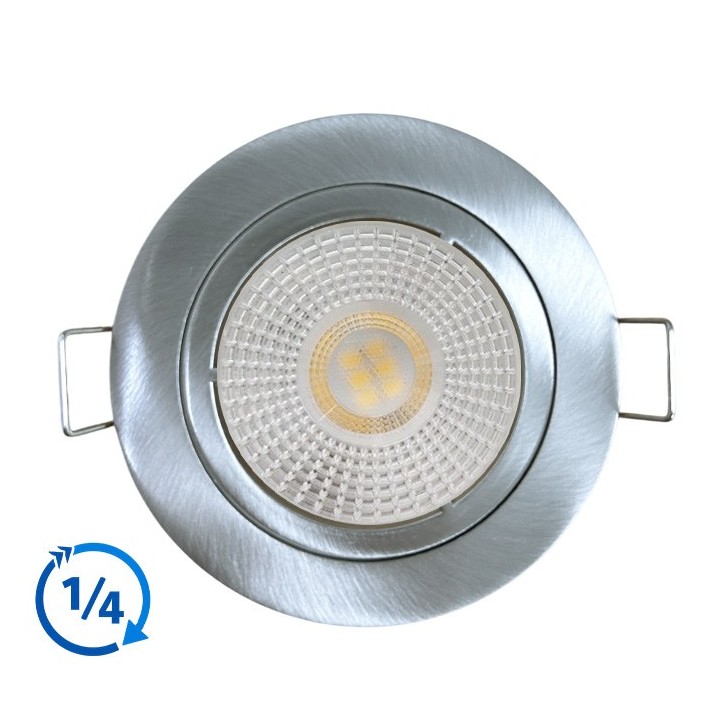KIT Spot encastré - 1/4 tour - 4000k - IP20 - fixe - aluminium- LED 5W - Réf : KRI40033