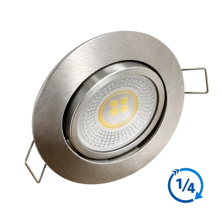 KIT Spot encastré - orientable 1/4 de tour - 4000k - rond - aluminium - LED 5W - Réf : KRI40034