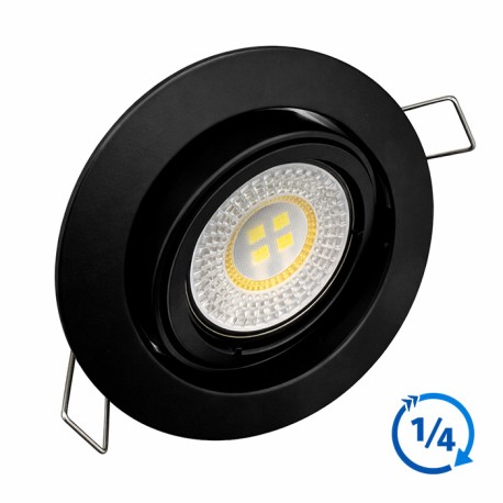 KIT Spot encastré - orientable 1/4 de tour - 4000k - rond - noir mat - LED 5W - Réf : KRI40044