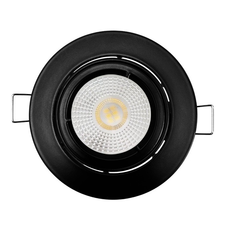 KIT Spot encastré - orientable 1/4 de tour - 4000k - rond - noir mat - LED 5W - Réf : KRI40044