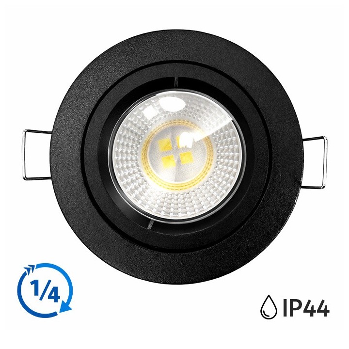 KIT Spot encastré - 1/4 tour - 4000k - IP 44 - fixe - noir - LED 5W - Réf : KRI40045