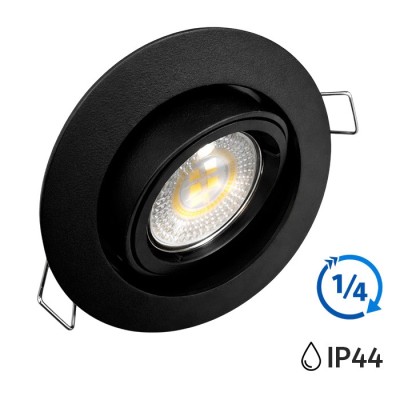 KIT spot encastré - 1/4 tour - IP 44 - orientable - 4000k - noir - LED 5W - Réf : KRI40046