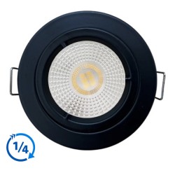 KIT Spot encastré - fixe 1/4 de tour - 4000k - rond - noir mat - LED 5W - Réf : KRI40043