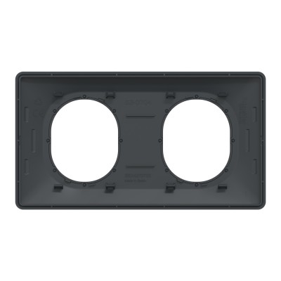 Schneider - Ovalis - plaque de finition - 2 postes hor - 71mm - anthracite - argent chromé - Réf : S340704G