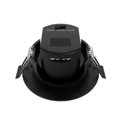 Miidex Lighting - Spot LED Orientable Noir CCT 230V 5W 3000K/4000K/6500K - Réf : 101053