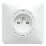 Schneider Ovalis - Prise de courant 2P+T complet blanc - Réf : S320059-P