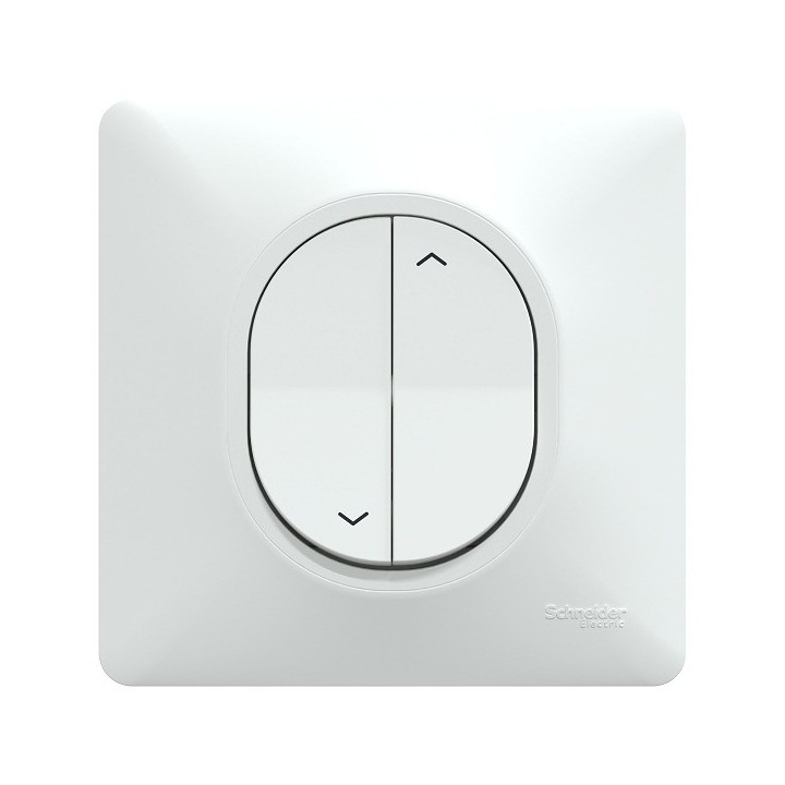 Schneider Ovalis - Interrupteur volets roulants complet blanc - Réf : S320208-P