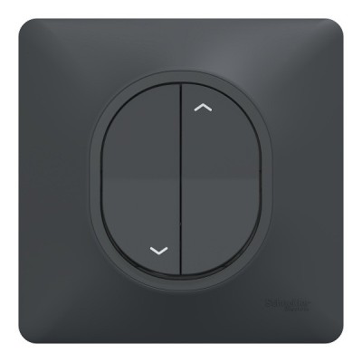 Schneider Ovalis - Interrupteur volets roulants complet anthracite - Réf : S340208-P