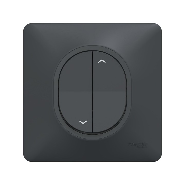 Schneider Ovalis - Interrupteur volets roulants complet anthracite - Réf : S340208-P