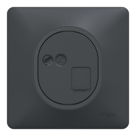 Schneider Ovalis - Prise RJ45 grade 3 catégorie 6 STP complet anthracite - Réf : S340476-P