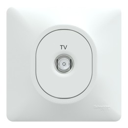 Schneider Ovalis - Prise TV complet blanc - Réf : S320405-P